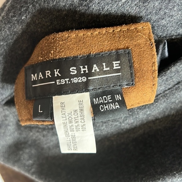 Mark Shale Sz L Reversible Suede Leather and Wool Zippered Mocneck - Picture 9 of 11